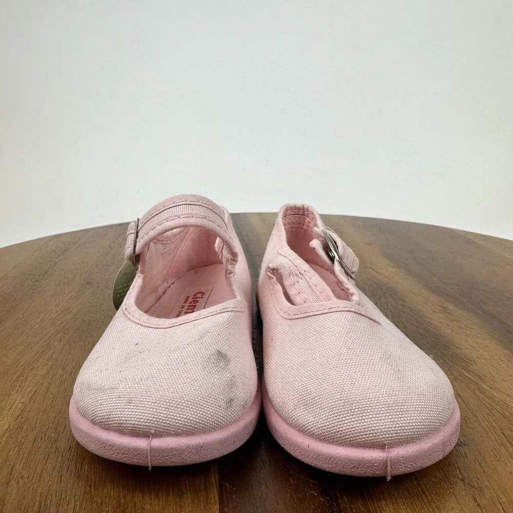 New Little Kids Cienta Pink Canvas Comfort Casual Mary Jane Shoes Size 7.5 C NWT